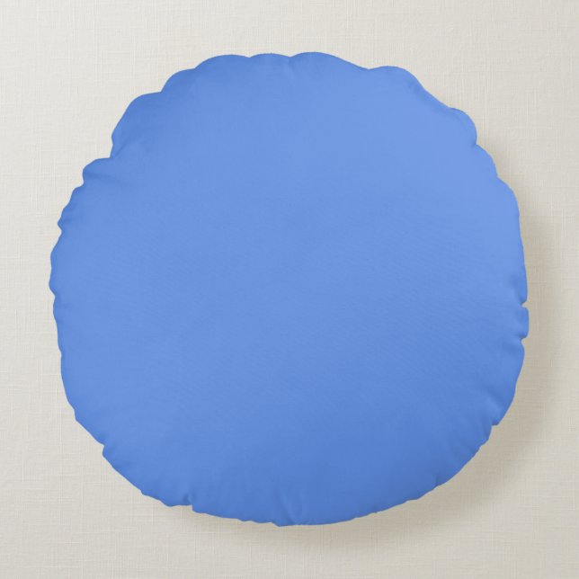 Cornflower Blue Round Cushion (Front)
