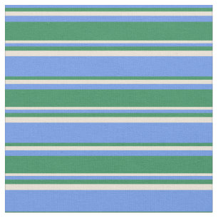 Cornflower Blue, Sea Green, and Bisque Coloured Fabric