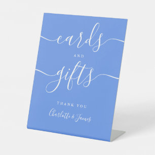 Cornflower Blue Signature Script Cards And Gifts Pedestal Sign