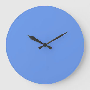 Cornflower Blue Solid Colour Large Clock