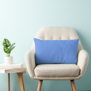 Cornflower Blue Solid Colour Lumbar Cushion