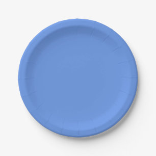 Cornflower Blue Solid Colour Paper Plate