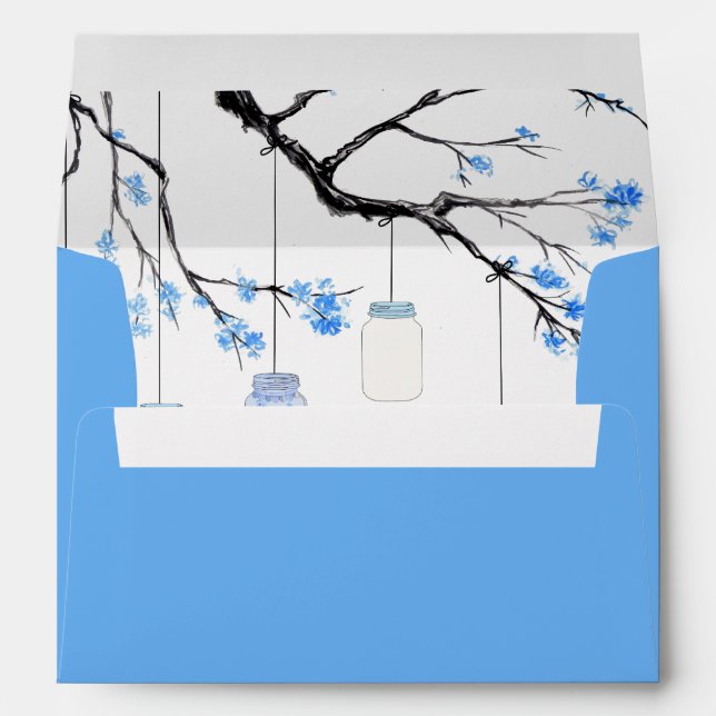 Cornflower Blue Wedding Envelope (Back (Bottom))