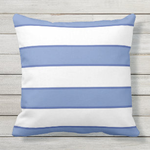 Cornflower Blue White Nautical Elegant Modern Cushion