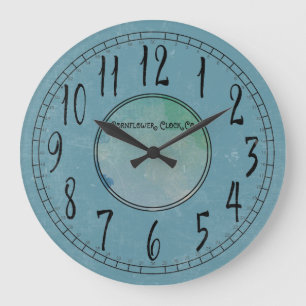 Cornflower Blue with Weathering Large Clock