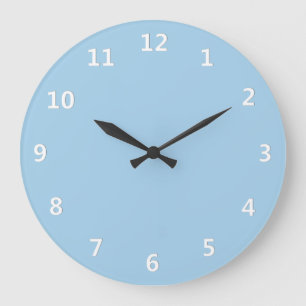 Cornflower Blue with White Numbers Wall Clock