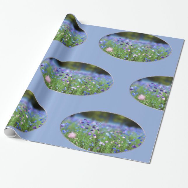Cornflower Blue Wrapping Paper (Unrolled)