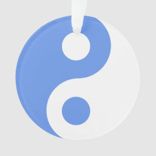 Cornflower Blue Yin Yang Symbol Ornament