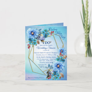 Cornflower Blues in Watercolor Couple Shower Invitation