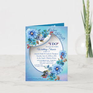 Cornflower Blues in Watercolor Couple Shower Invitation
