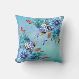 Cornflower Blues in Watercolor Cushion