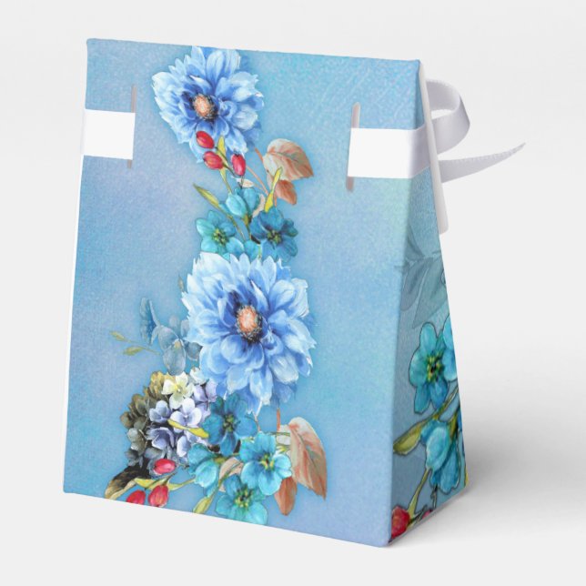 Cornflower Blues in Watercolor Favour Box (Back Side)