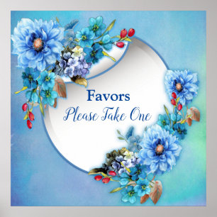 Cornflower Blues in Watercolor Favours Poster