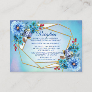 Cornflower Blues in Watercolor Reception Enclosure Card