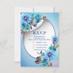 Cornflower Blues in Watercolor RSVP Card
