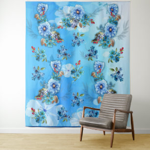 Cornflower Blues in Watercolor Tapestry