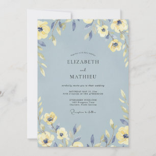 Cornflower Butter Petal Wedding Invitation