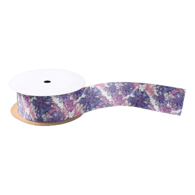 Cornflower Collage Satin Ribbon (Spool)