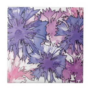 Cornflower Collage Tile