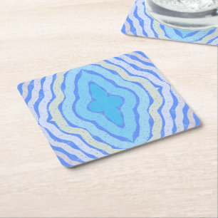 Cornflower Complimentary Colours Shabby Chic Desig Square Paper Coaster