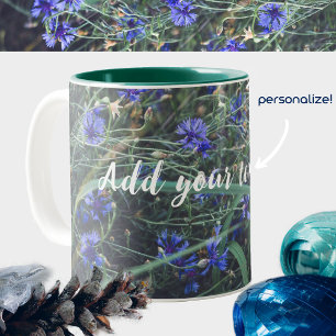 Cornflower field Two-Tone coffee mug