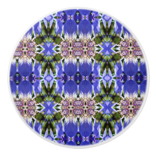CORNFLOWER FLOWERS CERAMIC KNOB