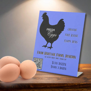CornFlower Fresh Eggs Farmer's Market Sign QR Code