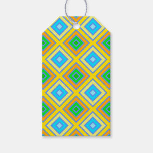 Cornflower Harmonious Colours Angled Line Art Gift Tags
