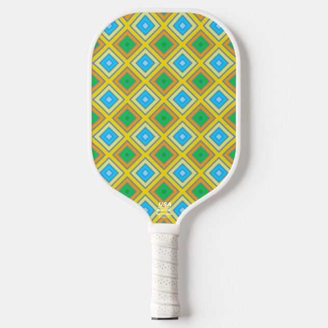 Cornflower Harmonious Colours Angled Line Art  Pickleball Paddle (Front)