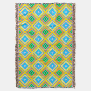 Cornflower Harmonious Colours Angled Line Art Throw Blanket