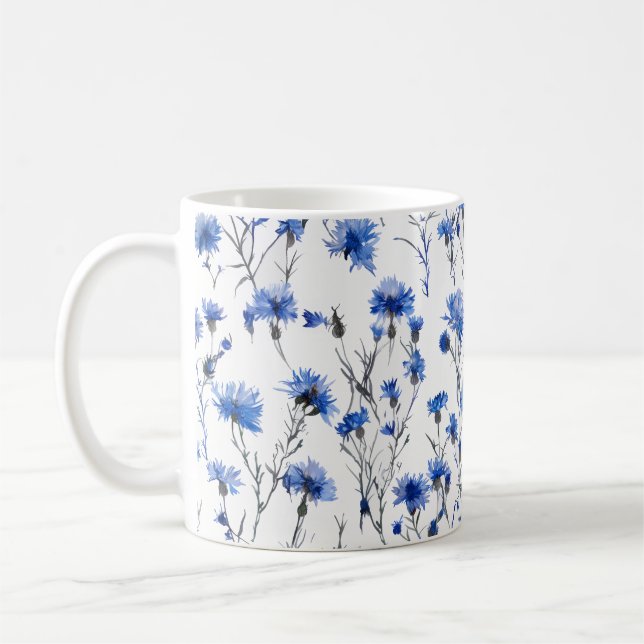 Cornflower Mug White Blue (Left)