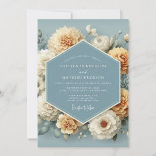 Cornflower Ochre Painterly Wedding Invitation