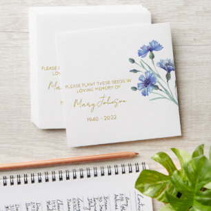 Cornflower Simple Memorial Seed Envelope