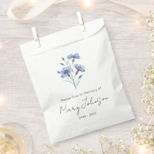 Cornflower Simple Seed packet Funeral Favour Bags