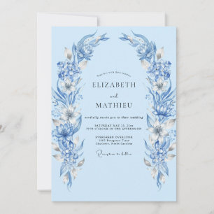 Cornflower Sky Wreath Wedding Invitation