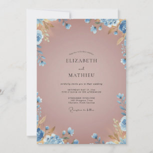 Cornflower Terracotta Wildflower Wedding Invitation