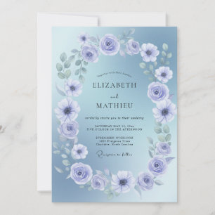 Cornflower Violet Anemone Wedding Invitation