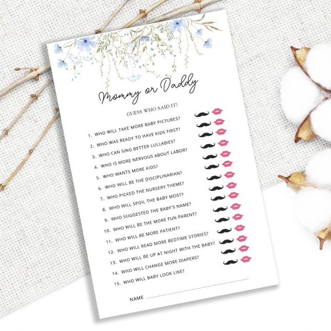 Cornflower Wildflower Baby Shower Mummy Or Daddy (Creator Uploaded)