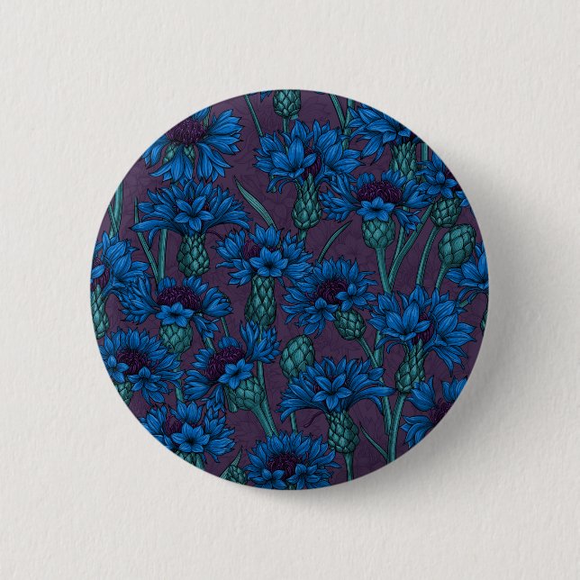 Cornflowers 6 Cm Round Badge (Front)