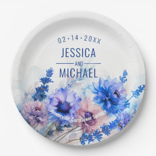 💍  Cornflowers and Lavender Bliss  Paper Plate