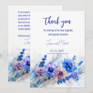💍  Cornflowers and Lavender Bliss  Thank You Card