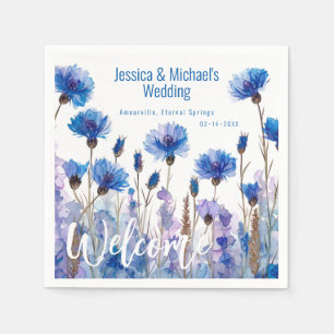 💍 Cornflowers and Lavender Elegance Napkin