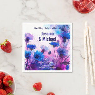 💍🪻  Cornflowers and Lavender Elegance Napkin