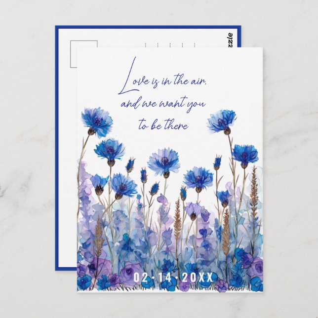 💍 Cornflowers and Lavender Elegance Postcard (Front/Back)