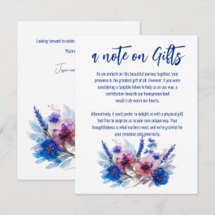 Cornflowers and Lavender note on Gifts Enclosure Card