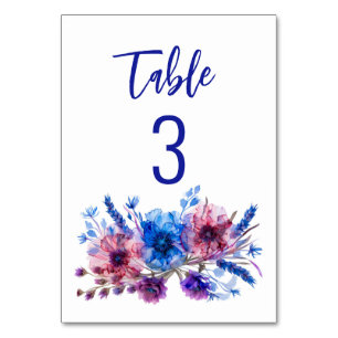 💍Cornflowers and Lavender  Table Number