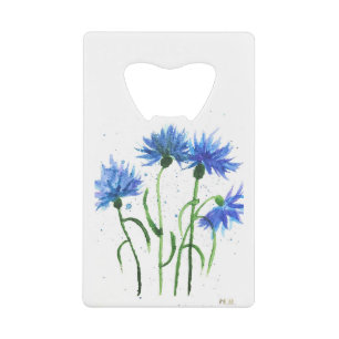 Cornflowers blue flowers watercolor