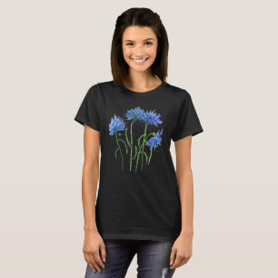 Cornflowers blue flowers watercolor rustic pretty T-Shirt
