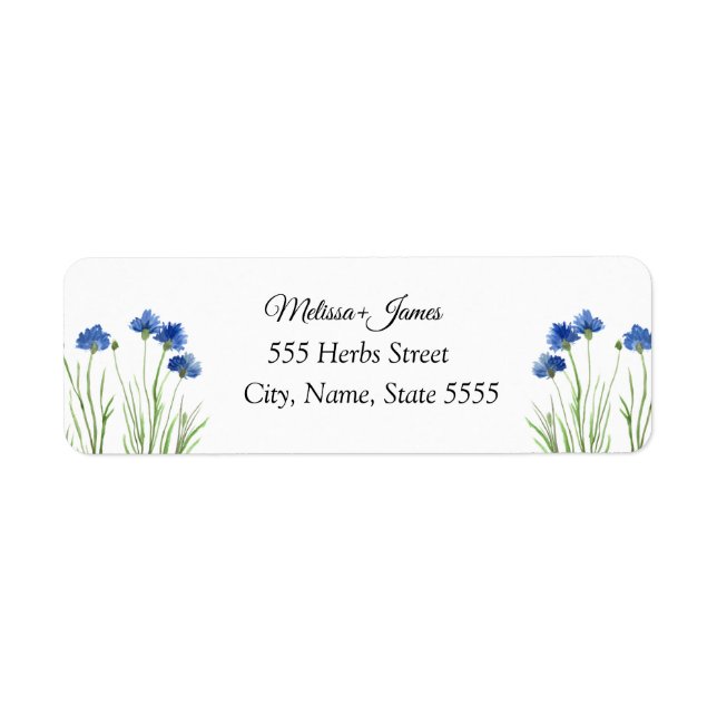 Cornflowers Botanical Greenery Blue Floral Wedding (Front)