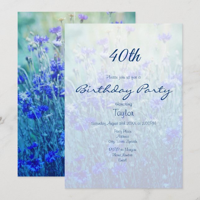 Cornflowers Invitation (Front/Back)